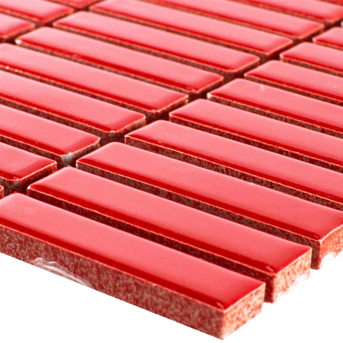 Sample Ceramic Mosaic Tiles Maytown Red Glossy