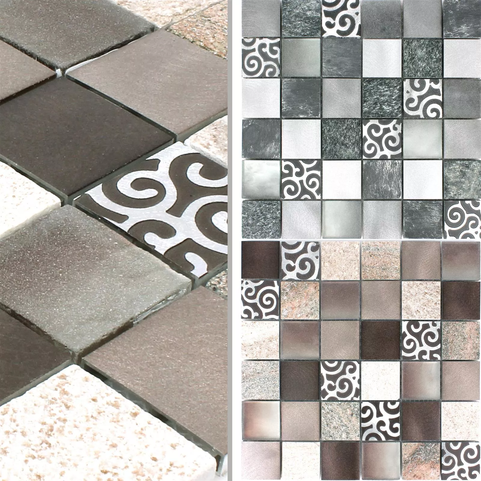 Sample Mosaic Tiles Glass Natural Stone Aluminium Valdivia