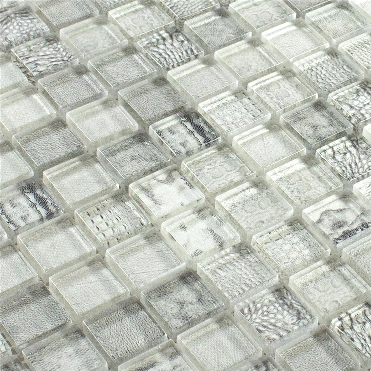 Glass Mosaic Tiles Python Light Grey 23