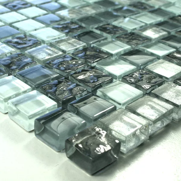 Sample Mosaic Tiles Glass  Silver Grey