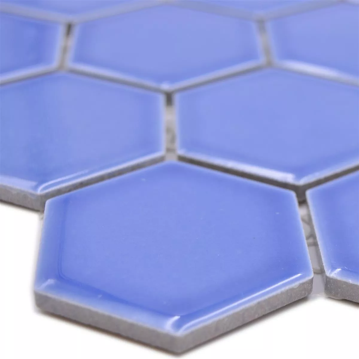 Sample from Ceramic Mosaic Salomon Hexagon Light Blue H51