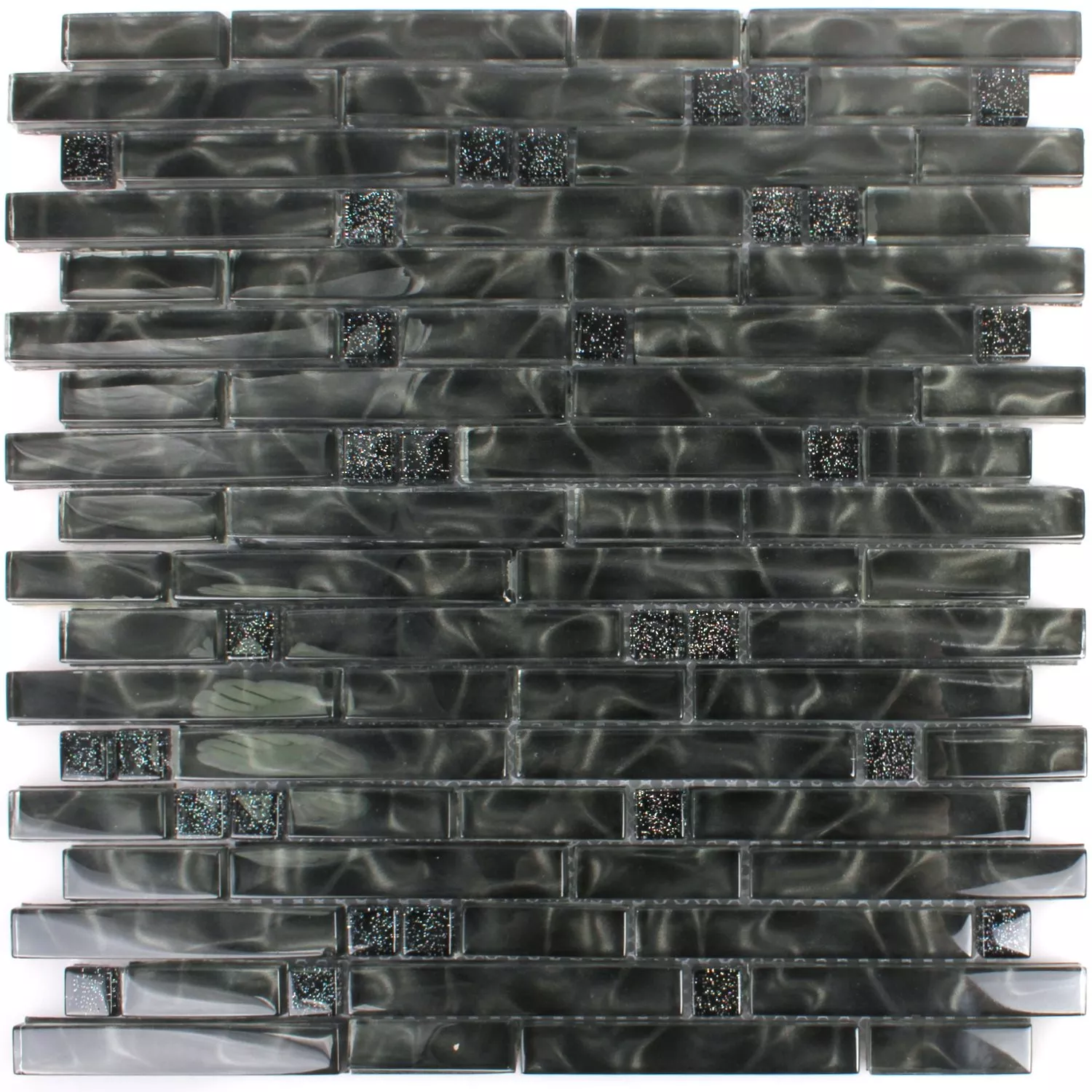 Glass Mosaic Villach Black Glitter Uni