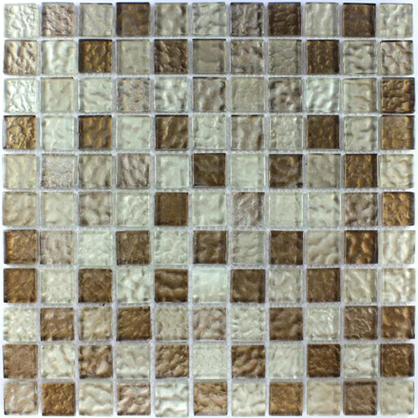 Sample Mosaic Tiles Glass  Amber Brown Mix
