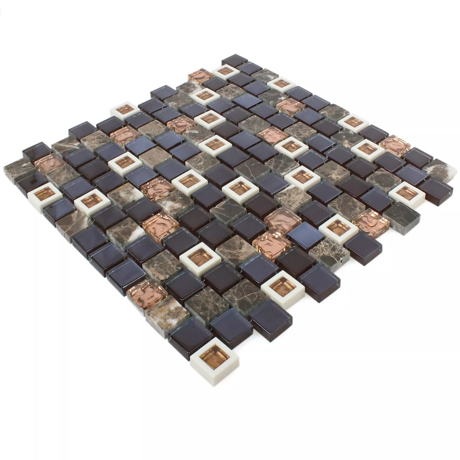 Sample Glass Plastic Natural Stone Mosaic Historico Brown