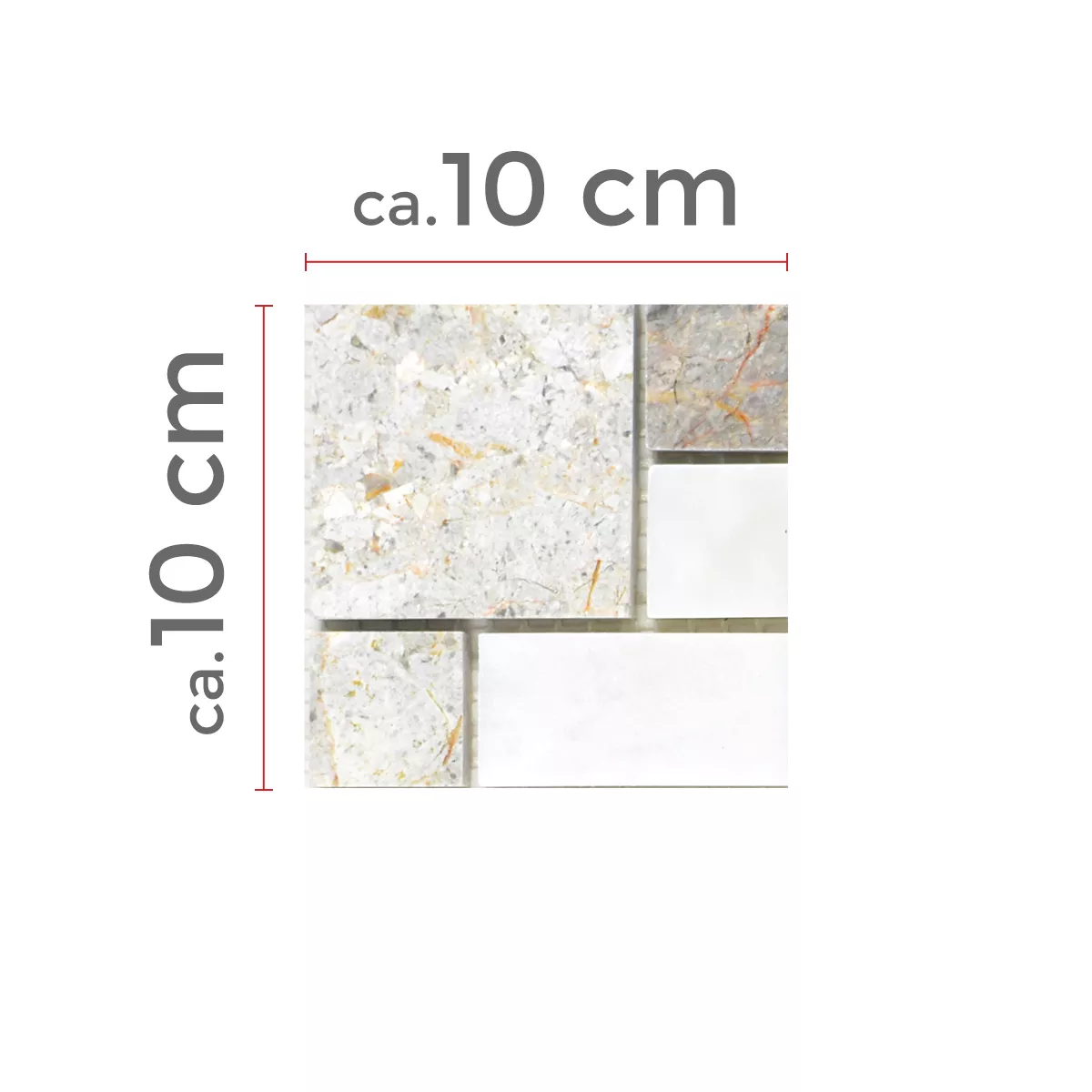 Sample Marble Natural Stone Mosaic Cordoba Light Grey White