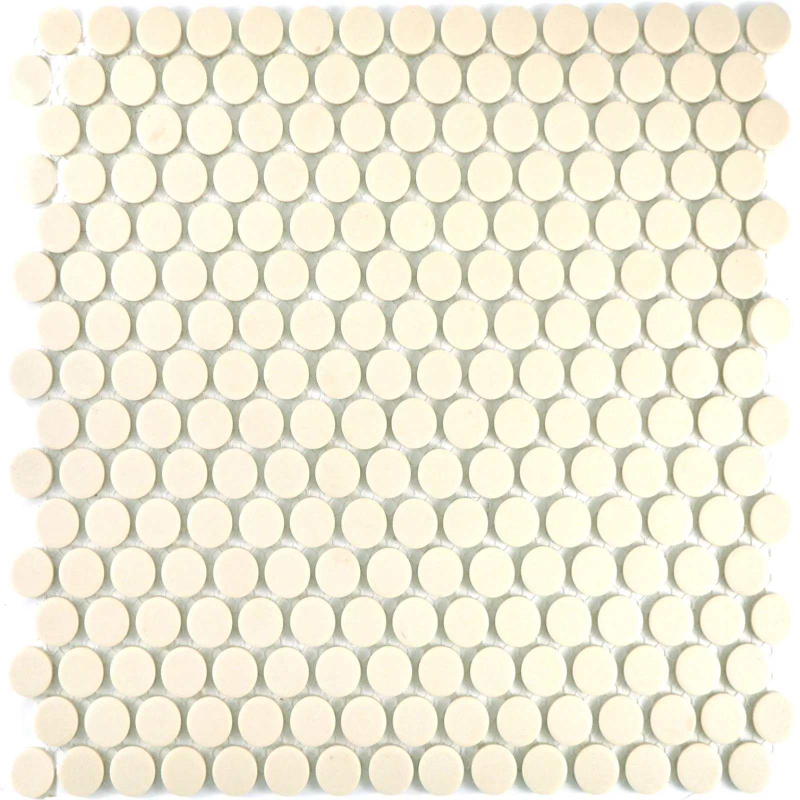 Sample Ceramic Mosaic Tiles Button Radoslov Unglazed Light Beige