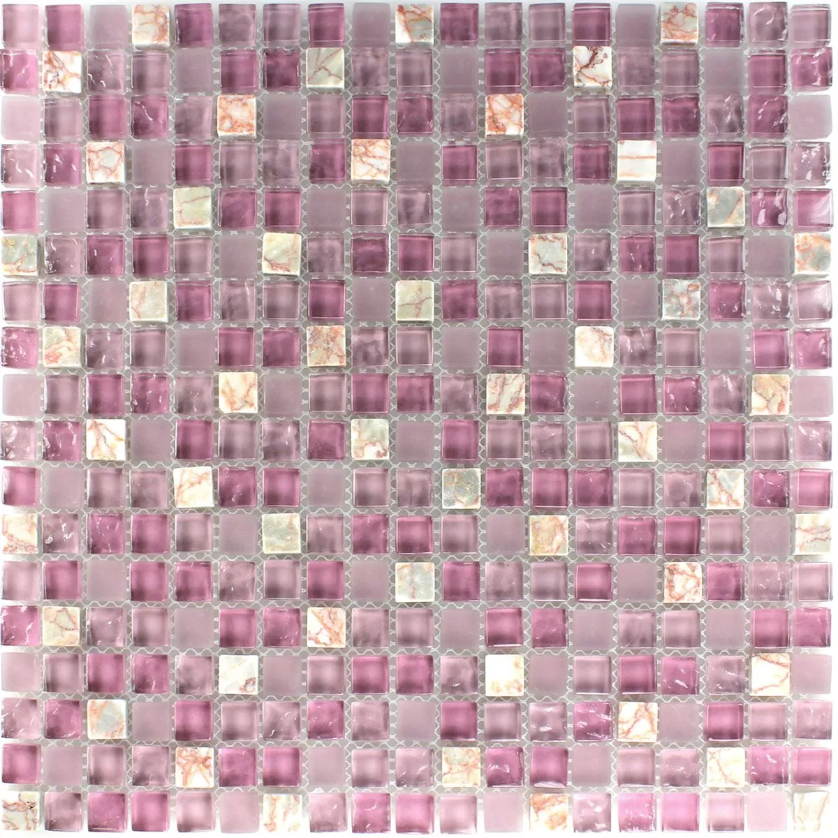 Sample Mosaic Tiles Glass Marble Pink Mix 