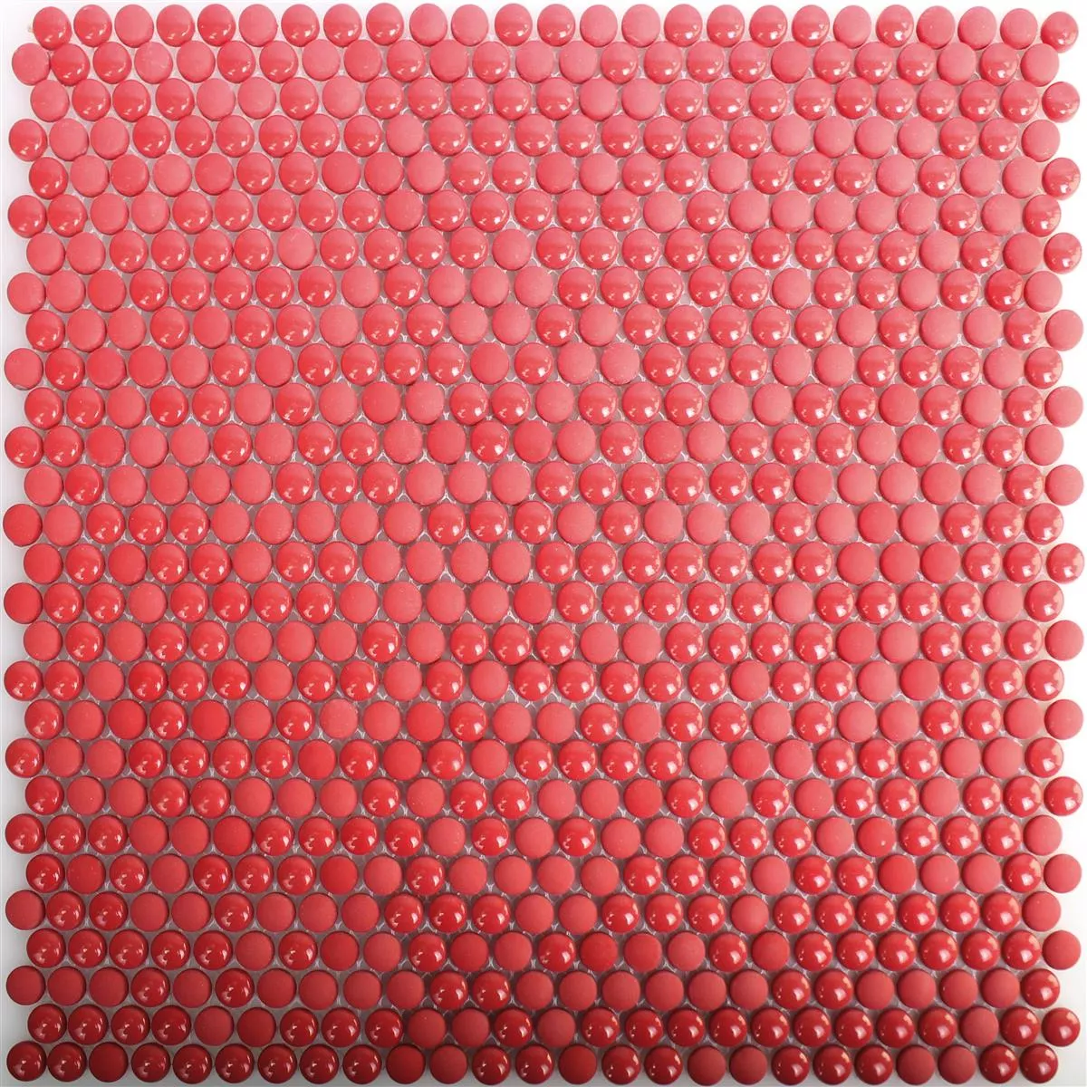 Glass Mosaic Tiles Bonbon Round Eco Red