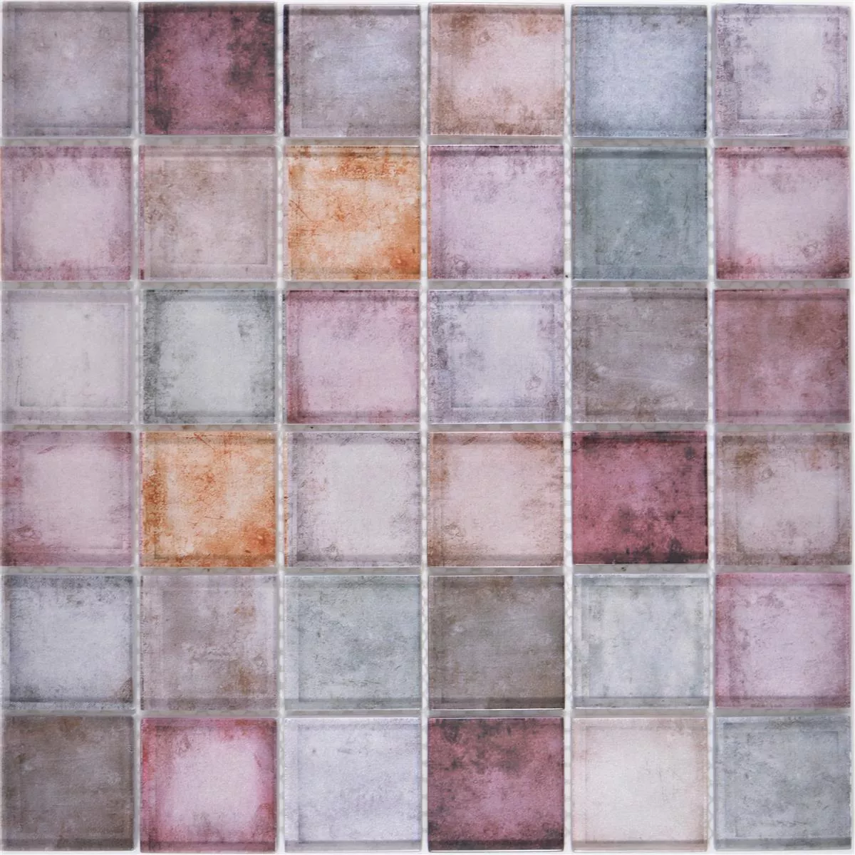 Glass Mosaic Tiles Clementine Colored