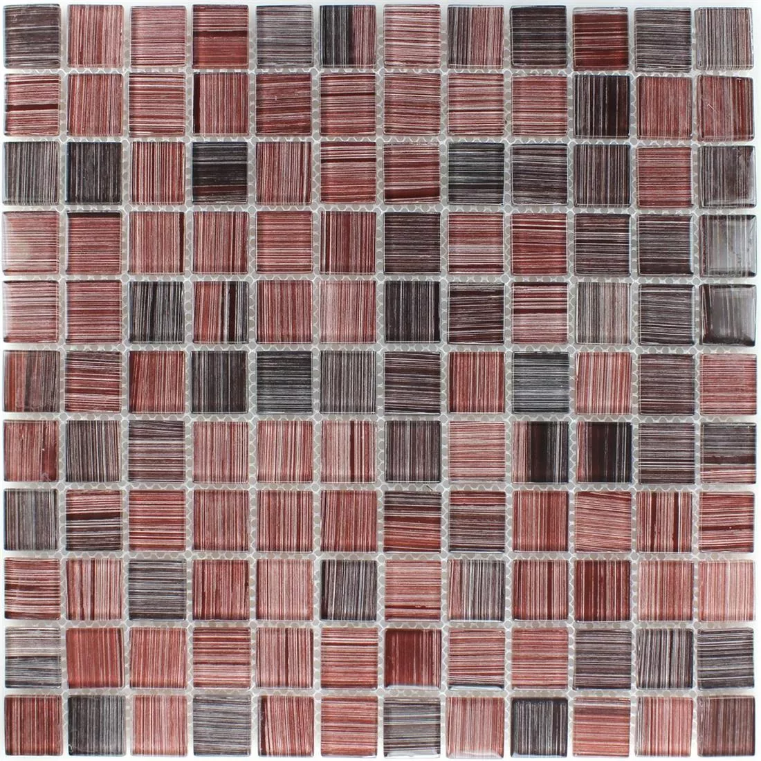 Sample Striped Crystal Mosaic Tiles Glass Brown Mix