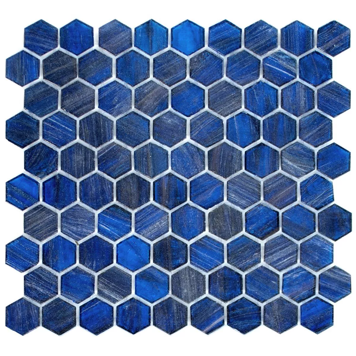 Glass Mosaic Tiles Trend-Vi Hexagonal 239 Blue Glass Mosaic Tiles Trend-Vi Hexagonal 239 Blue