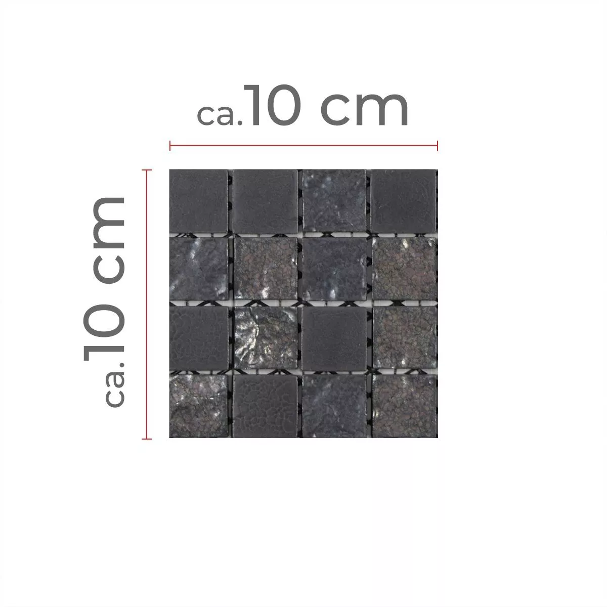 Sample Ceramic Mosaic Tiles Veronica D Black Mat