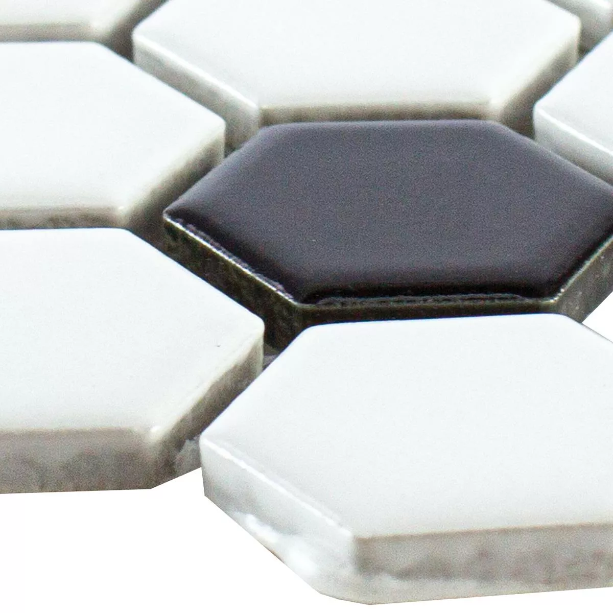 Sample Ceramic Mosaic Tile Gosford Black Blanc