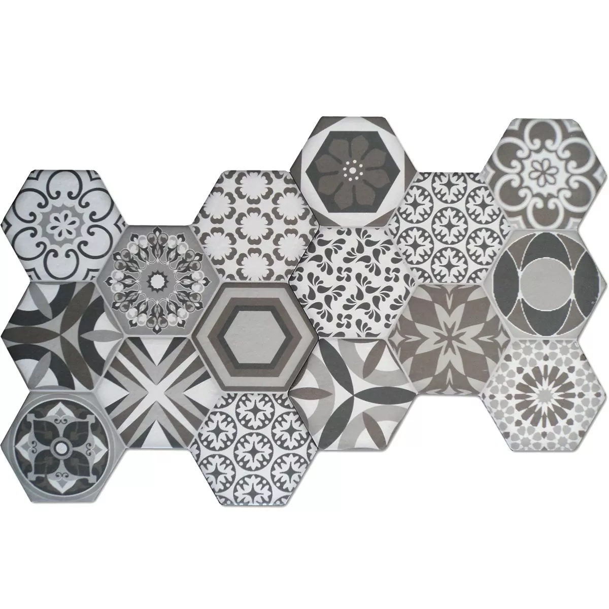 Floor Tiles Hexagon Cement Retro Optic 45x45cm