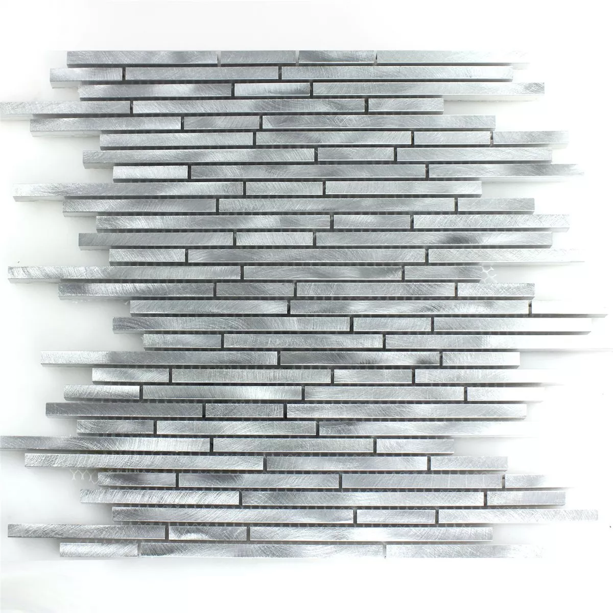 Mosaic Tiles Alu Metal Silver Stripes