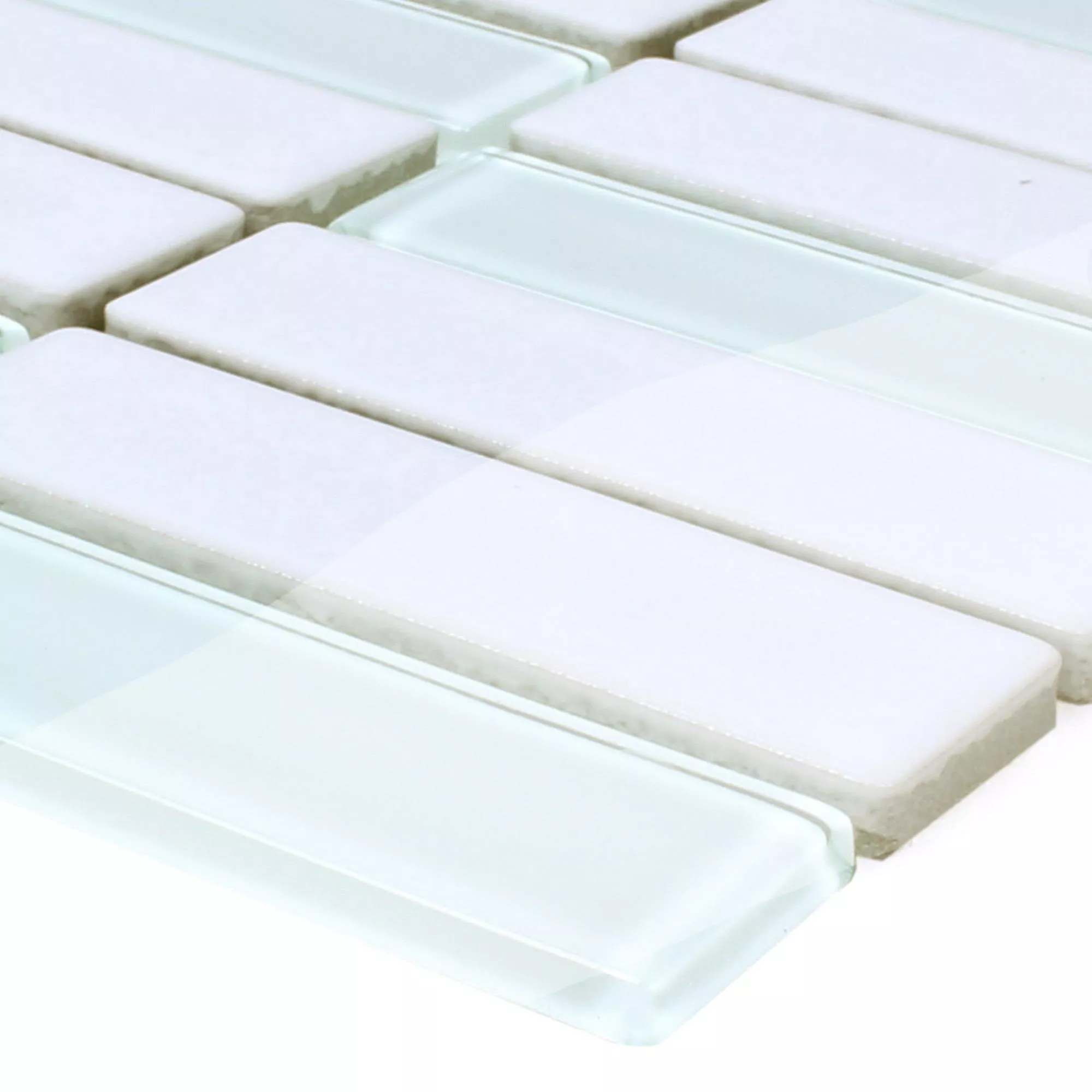 Ceramic Glass Mosaic Tiles Romana White Glossy Ceramic Glass Mosaic Tiles Romana White Glossy