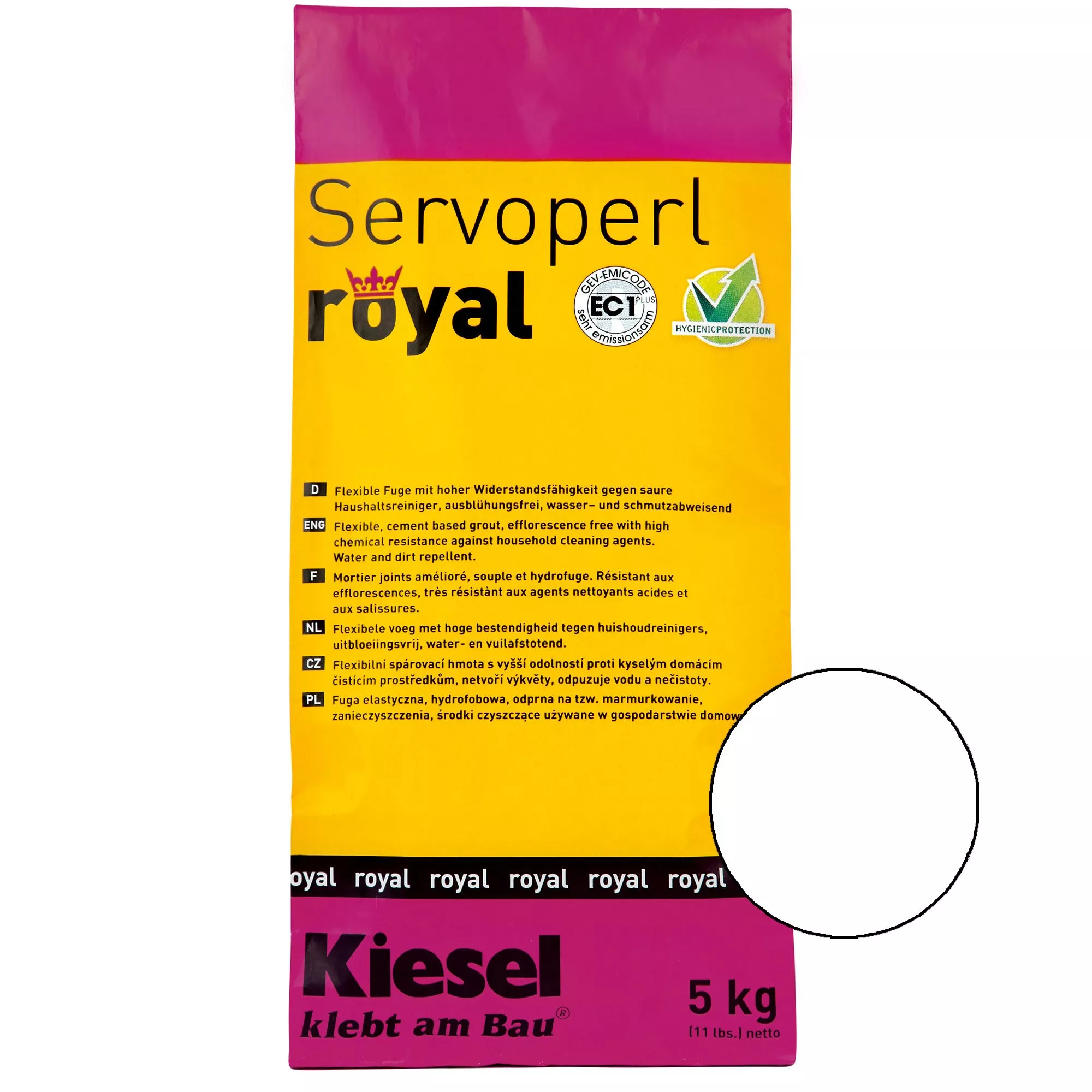 Kiesel Servoperl royal - flexible, water- and dirt-repellent joint (5KG white)