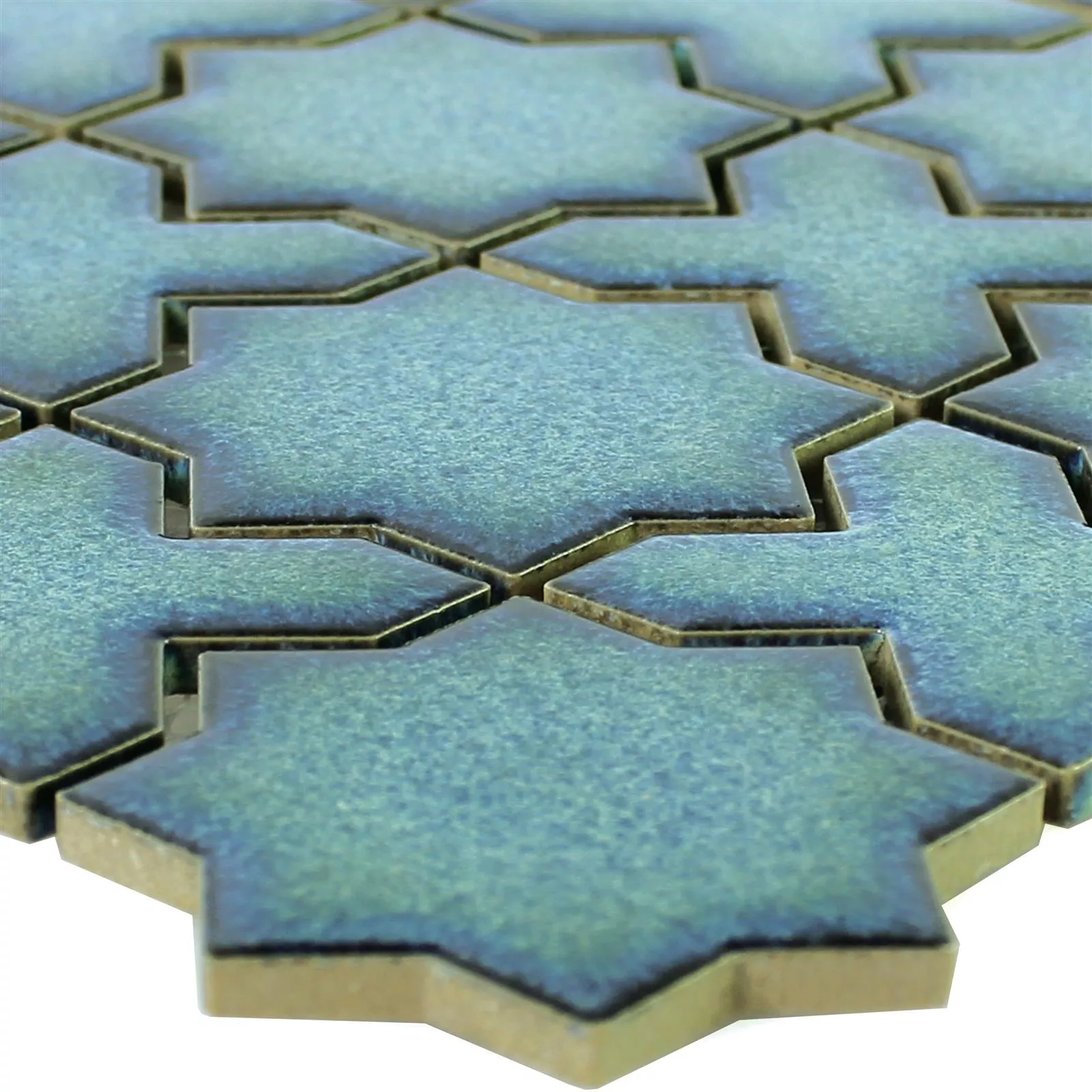 Ceramic Mosaic Tiles Puebla Star Blue