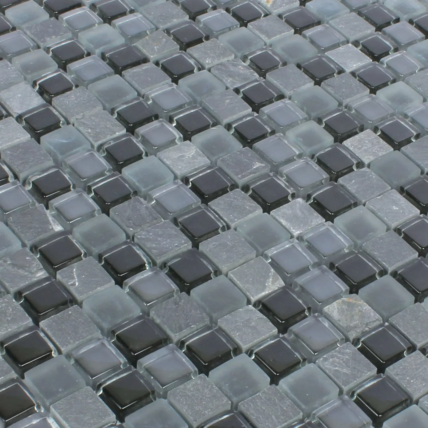 Mosaic Tiles Marble Java Glassmix Apollo Black 15