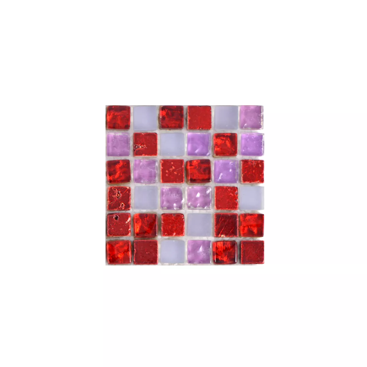 Sample Glass Mosaic Natural Stone Tiles Cleopatra Pink Red White