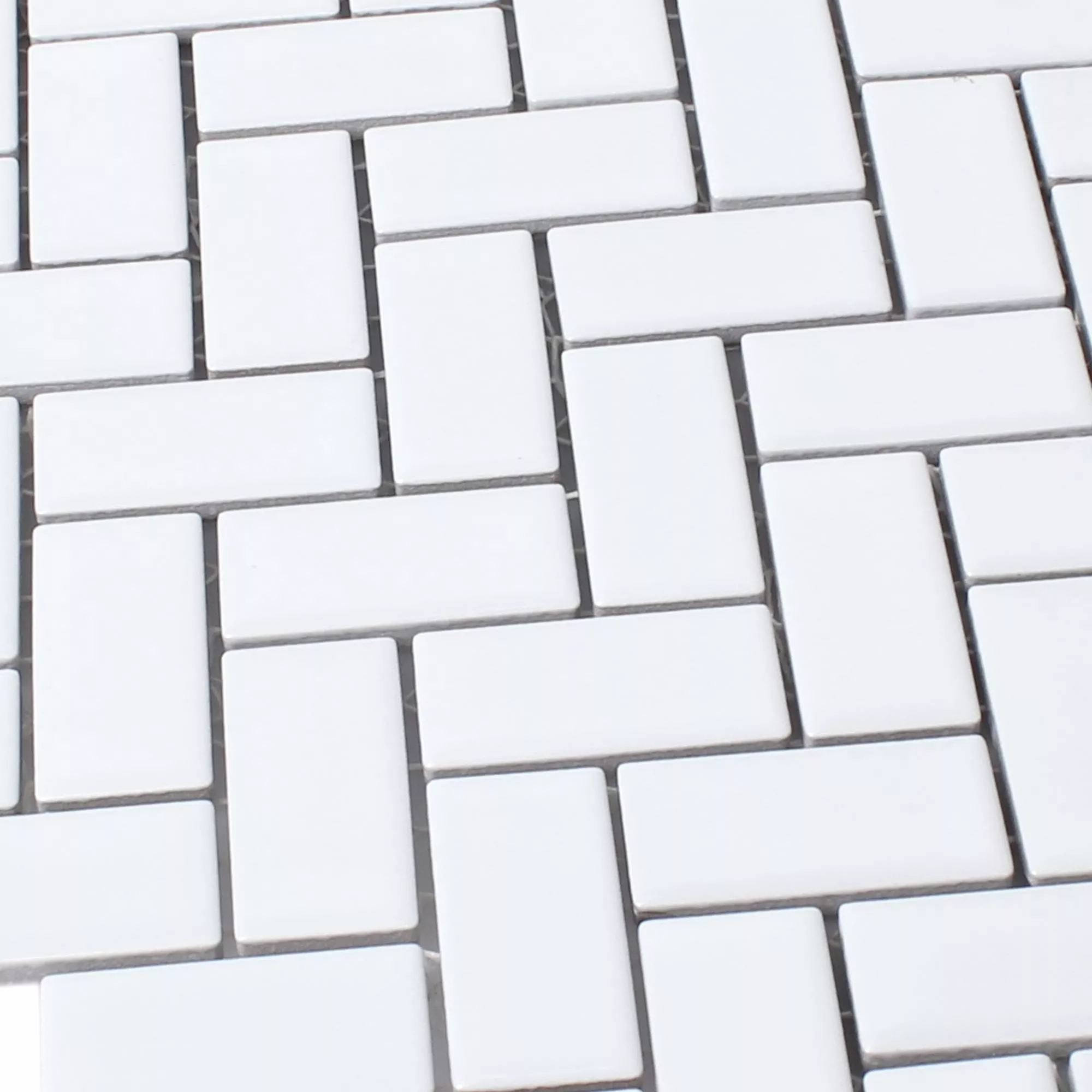 Sample Mosaic Tiles Ceramic Casillas White Mat