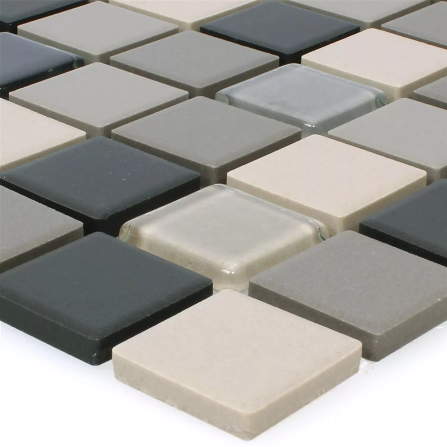 Mosaic Tiles Unglazed Garden Beige Mix Square