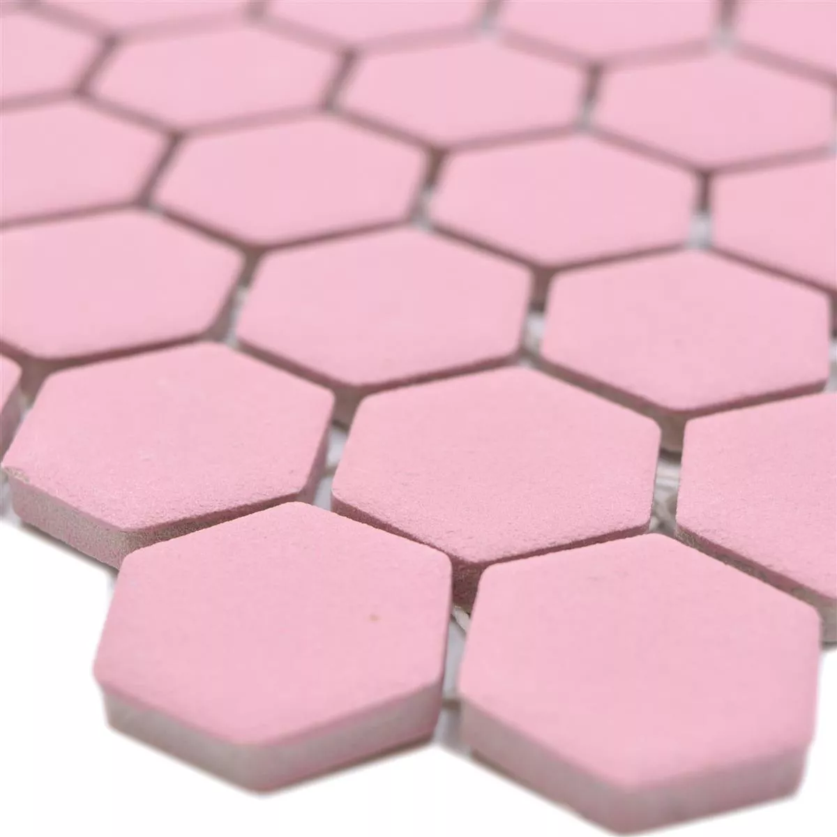 Sample Ceramic Mosaic Bismarck R10B Hexagon Pink H23