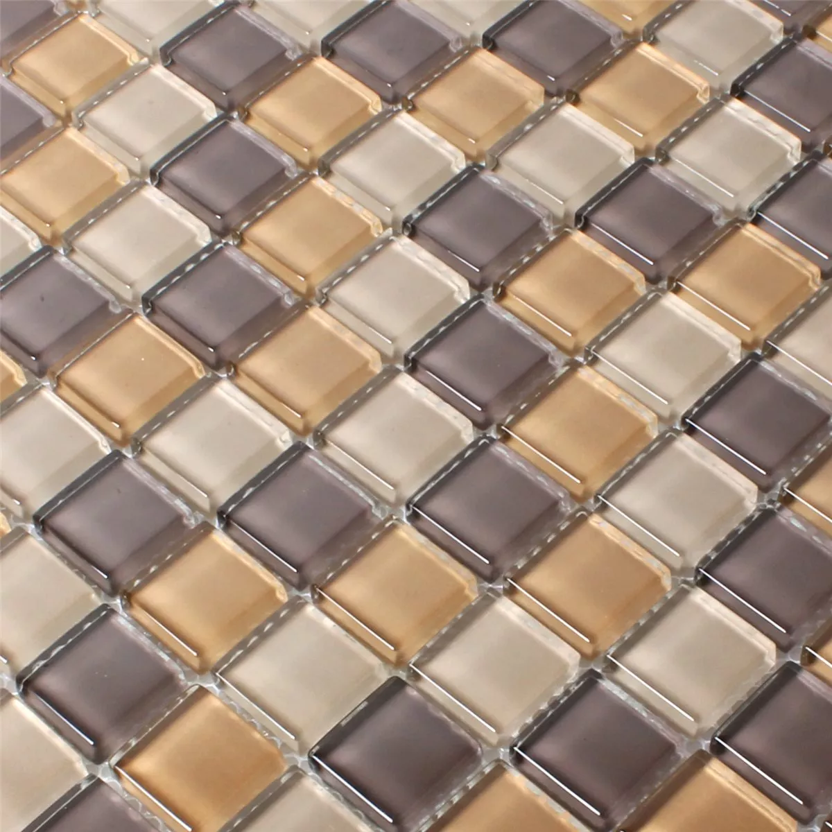 Sample Mosaic Tiles Glass Brown Mix
