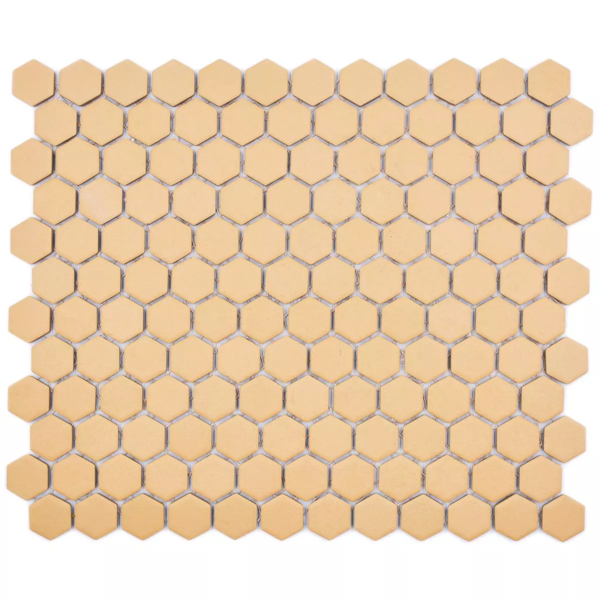 Sample Ceramic Mosaic Bismarck R10B Hexagon Ocher Orange H23