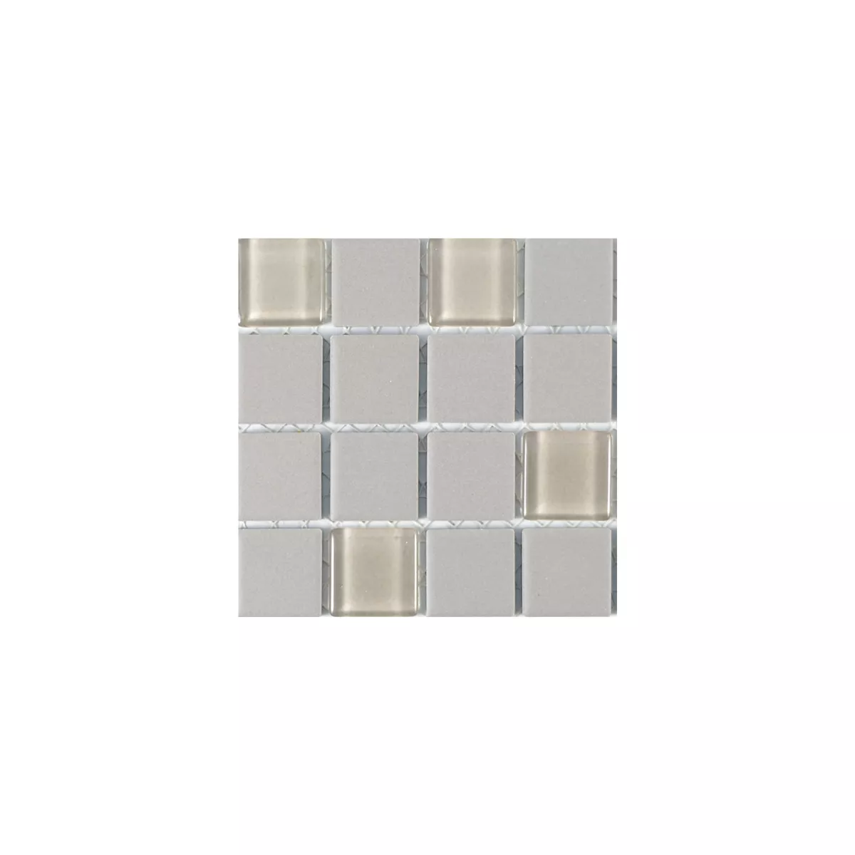 Sample Mosaic Tiles Unglazed Garden Light Grey Square