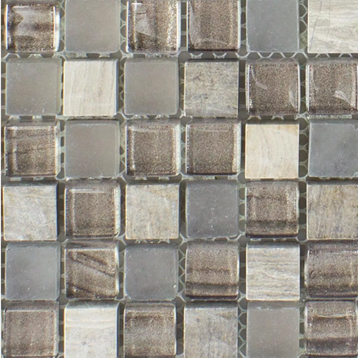 Sample Glass Natural Stone Mosaic Tiles Hayrabey Grey