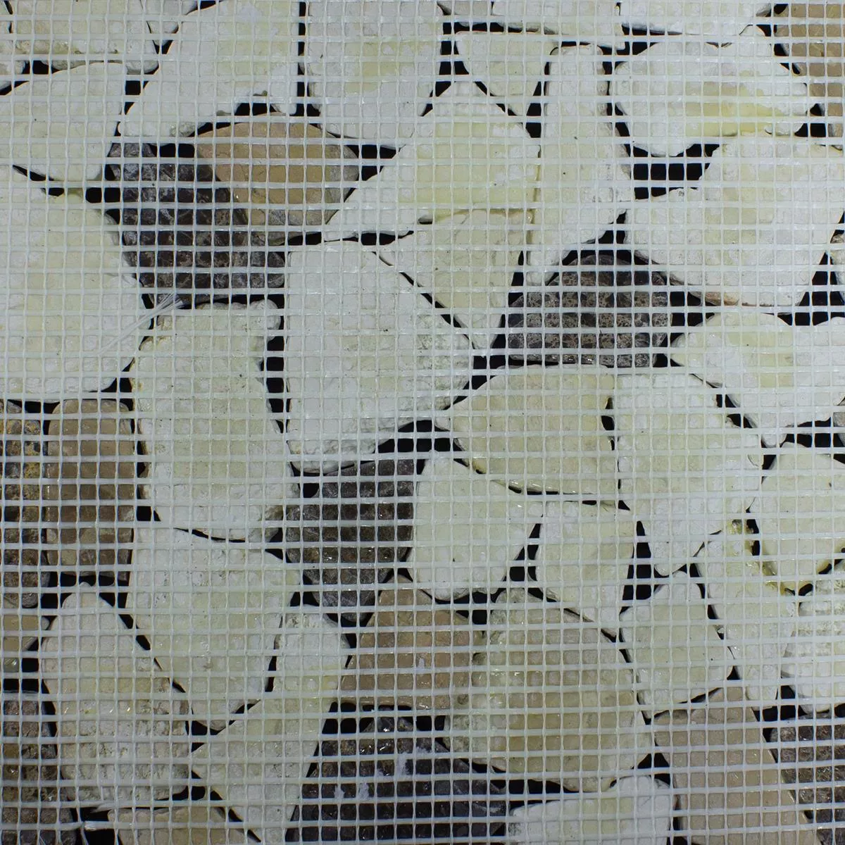 Marble Broken Mosaic Tiles Dolcevista Brown White