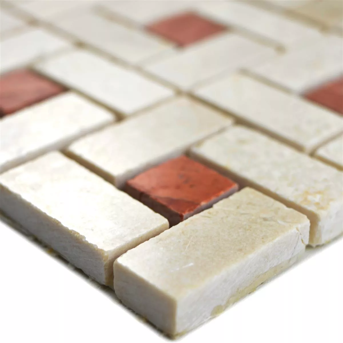 Sample Natural Stone Mosaic Tiles Umay Beige Pink