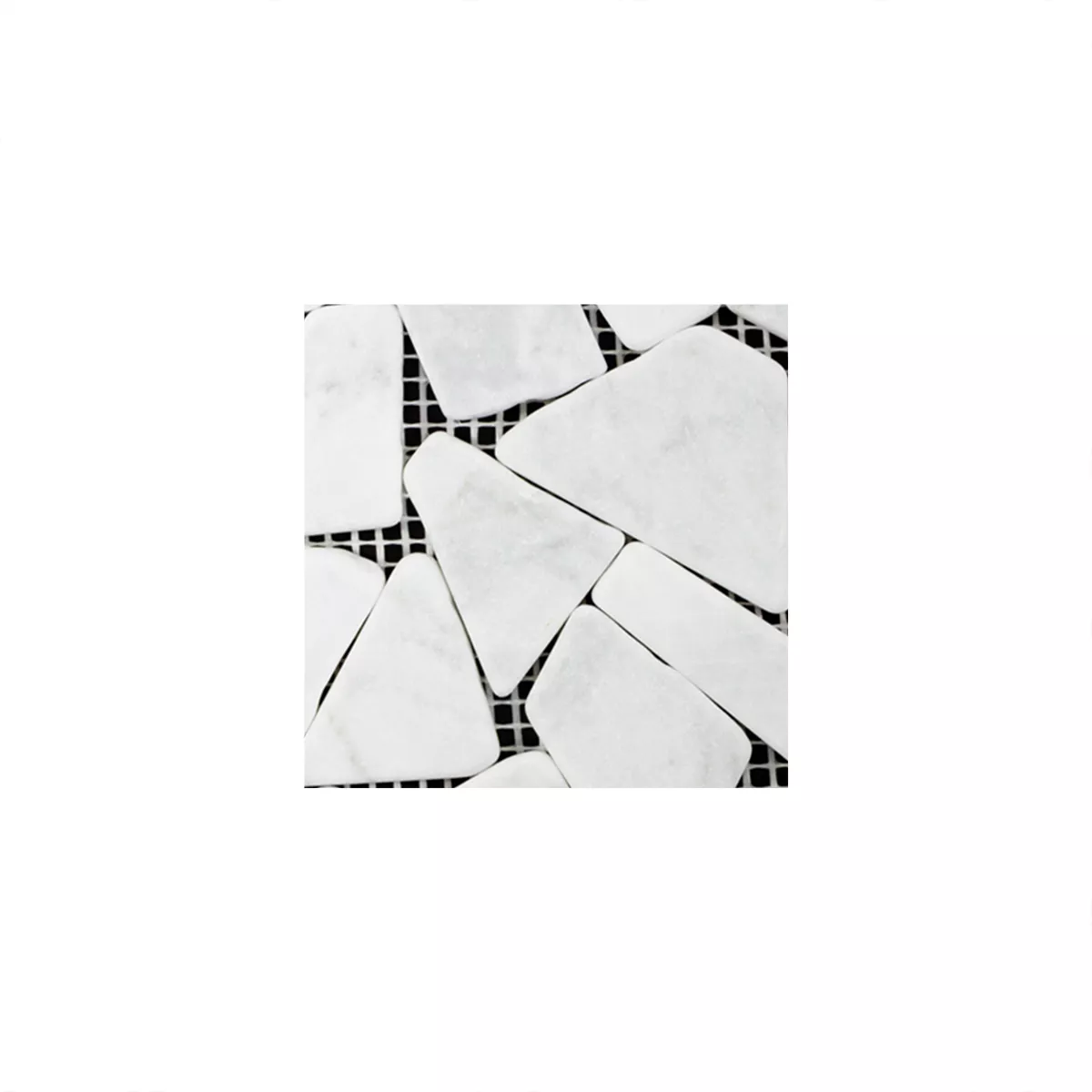 Sample Marble Broken Mosaic Tiles Mareblu Carrara White