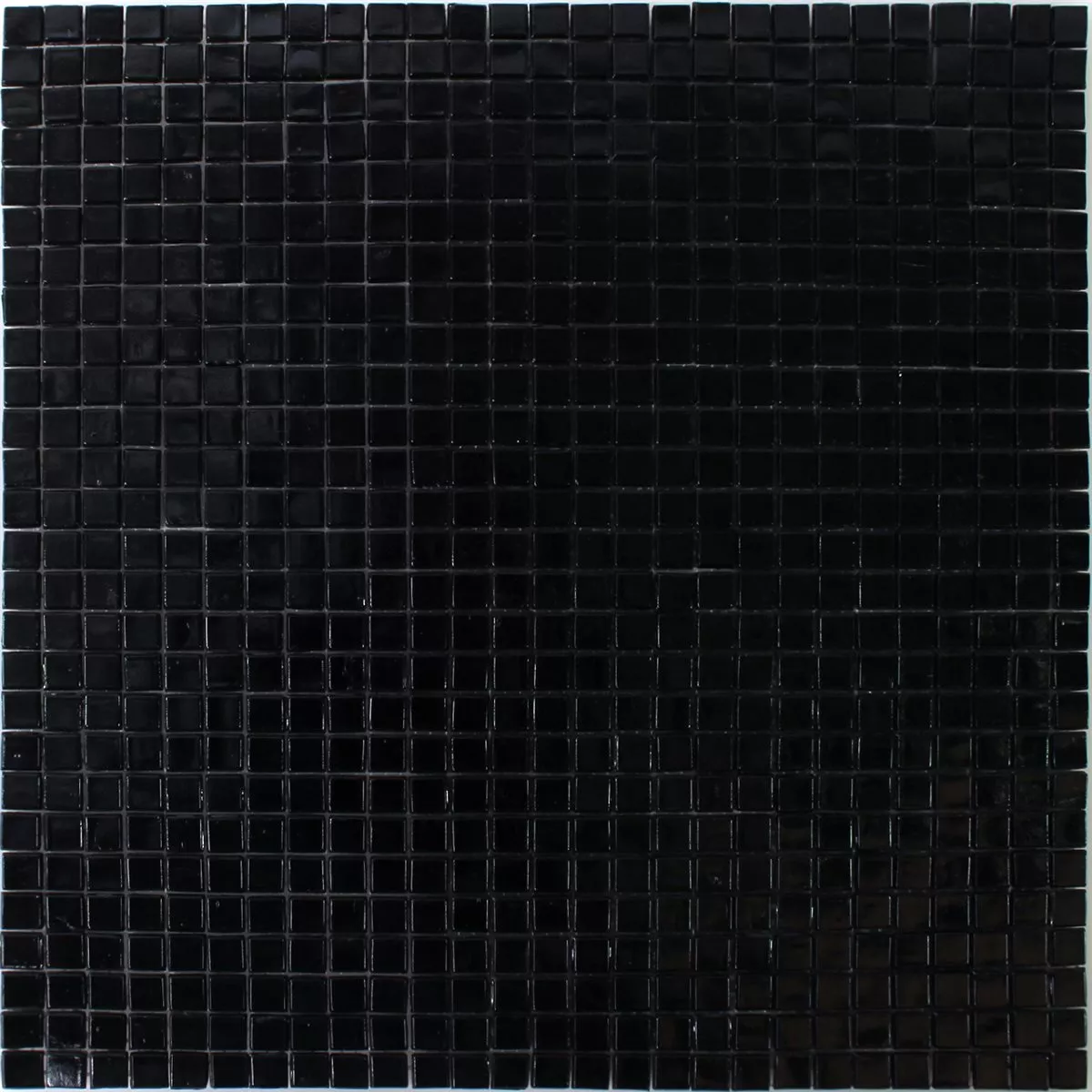 Mosaic Tiles Glass Mini Black Glossy