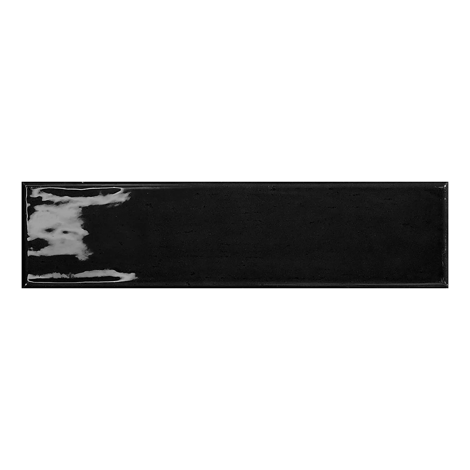 Capena Black Glossy Rustic 7,5x30 cm Negro