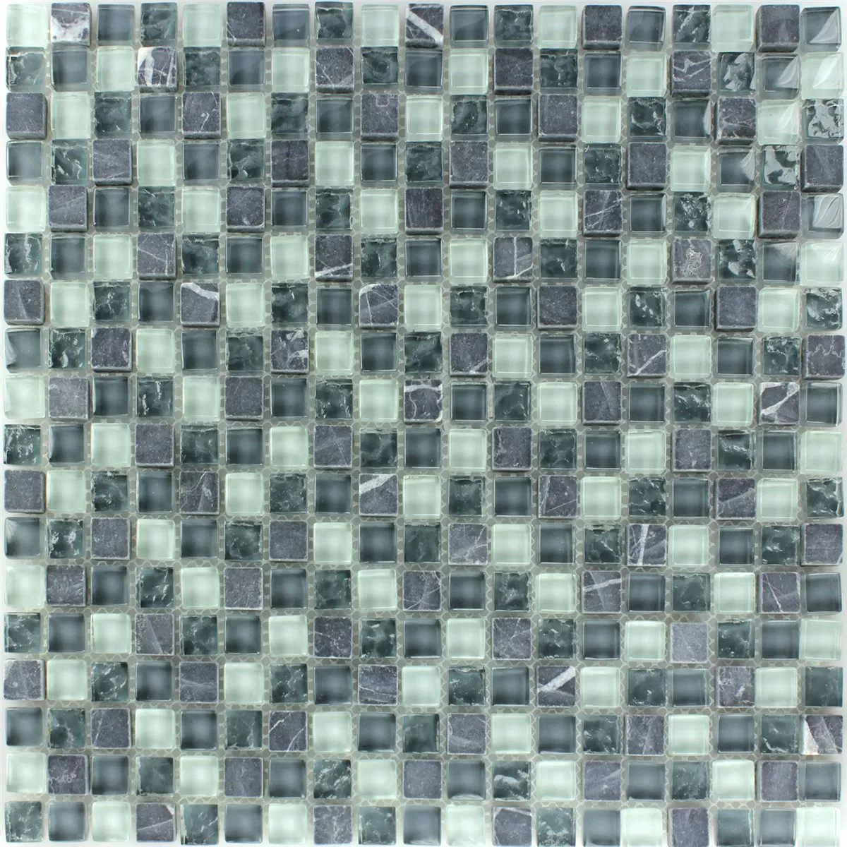 Sample Mosaic Tiles Glass Marble Grey Mix