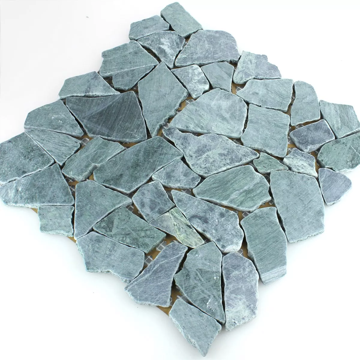 Sample Mosaic Tiles Broken Marble Verde Guatemala