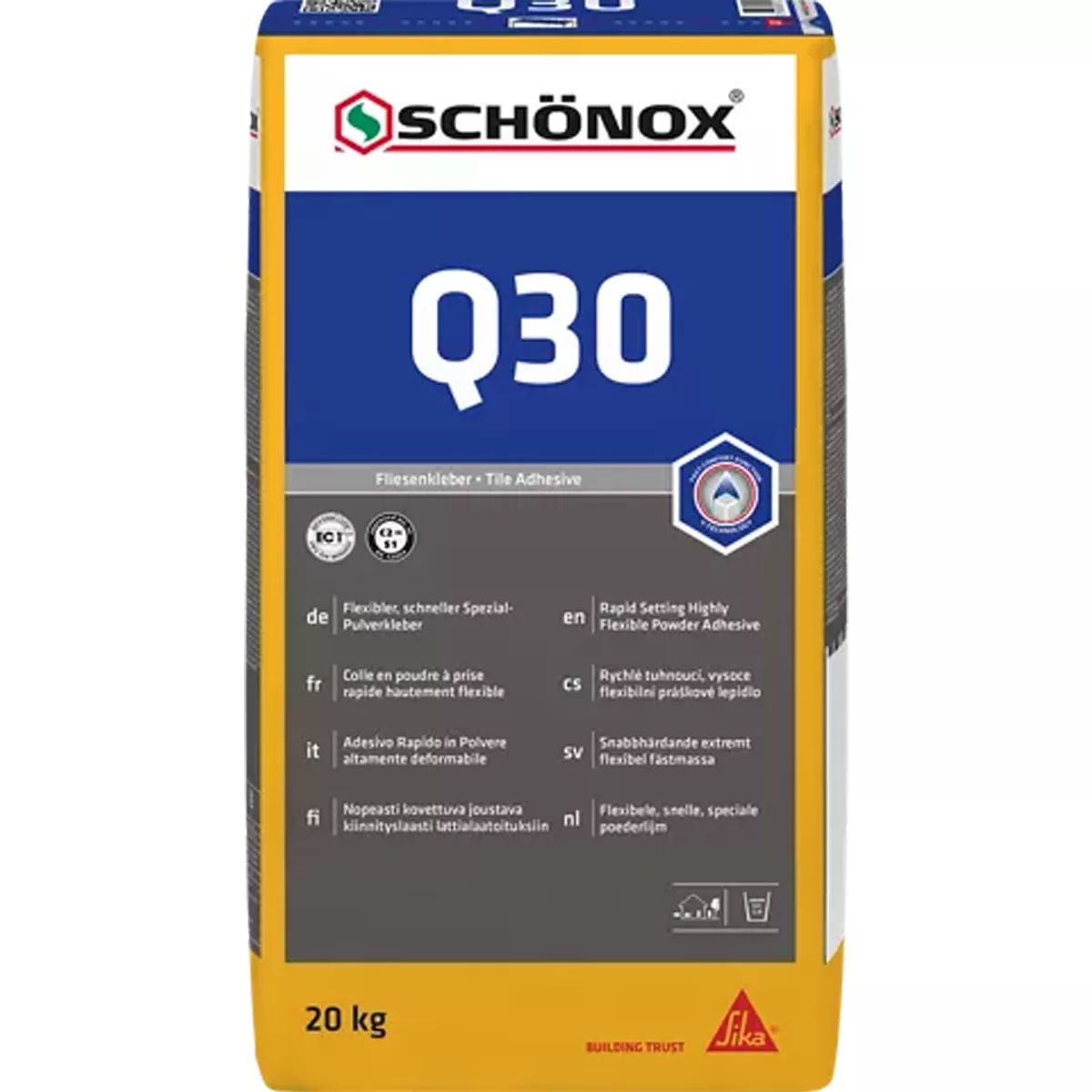 Tile adhesive Schönox Q30 Flexible special powder adhesive 20 KG Tile adhesive Schönox Q30 Flexible special powder adhesive 20 KG