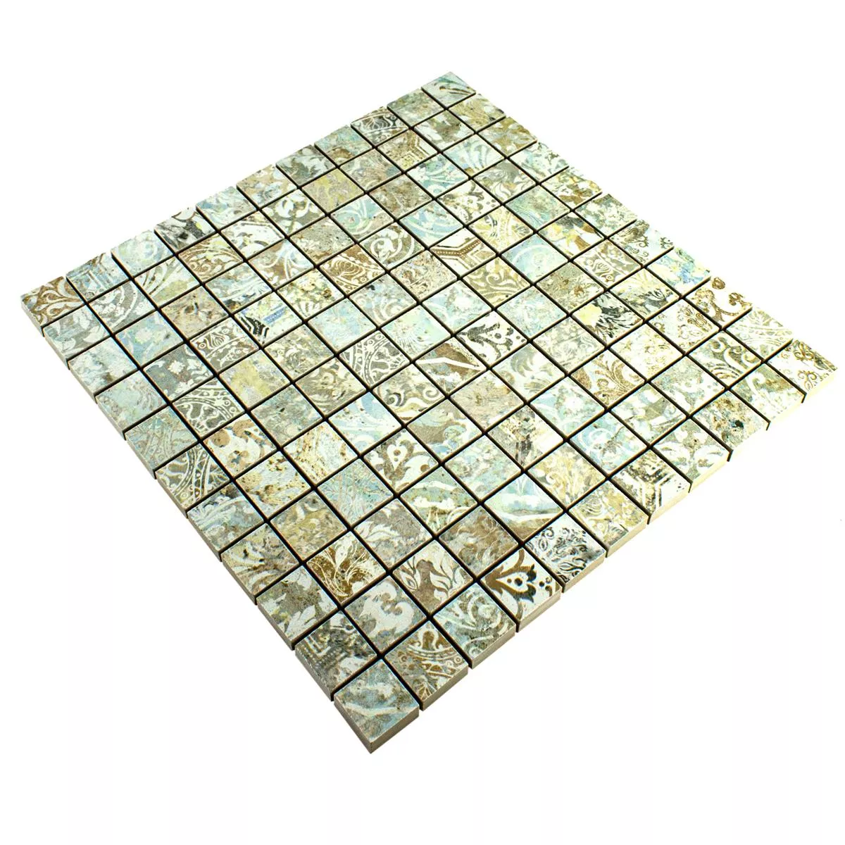 Ceramic Mosaic Tiles Bellona Effect Light Colored 25x25mm