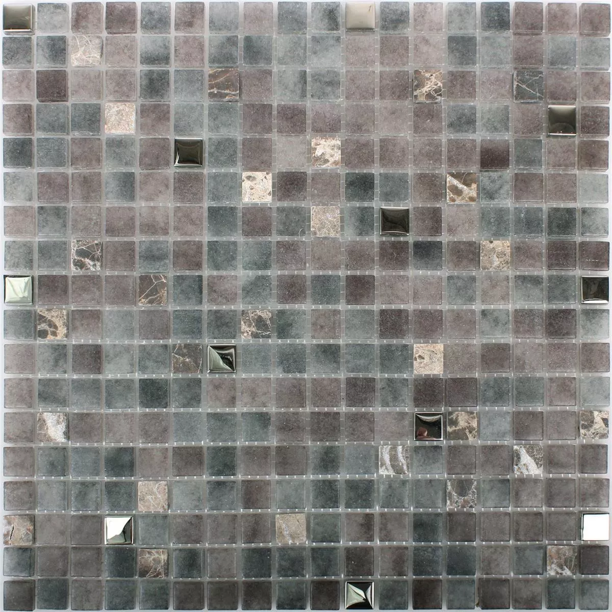 Mosaic Tiles Glass Natural Stone Mix Freyland Brown