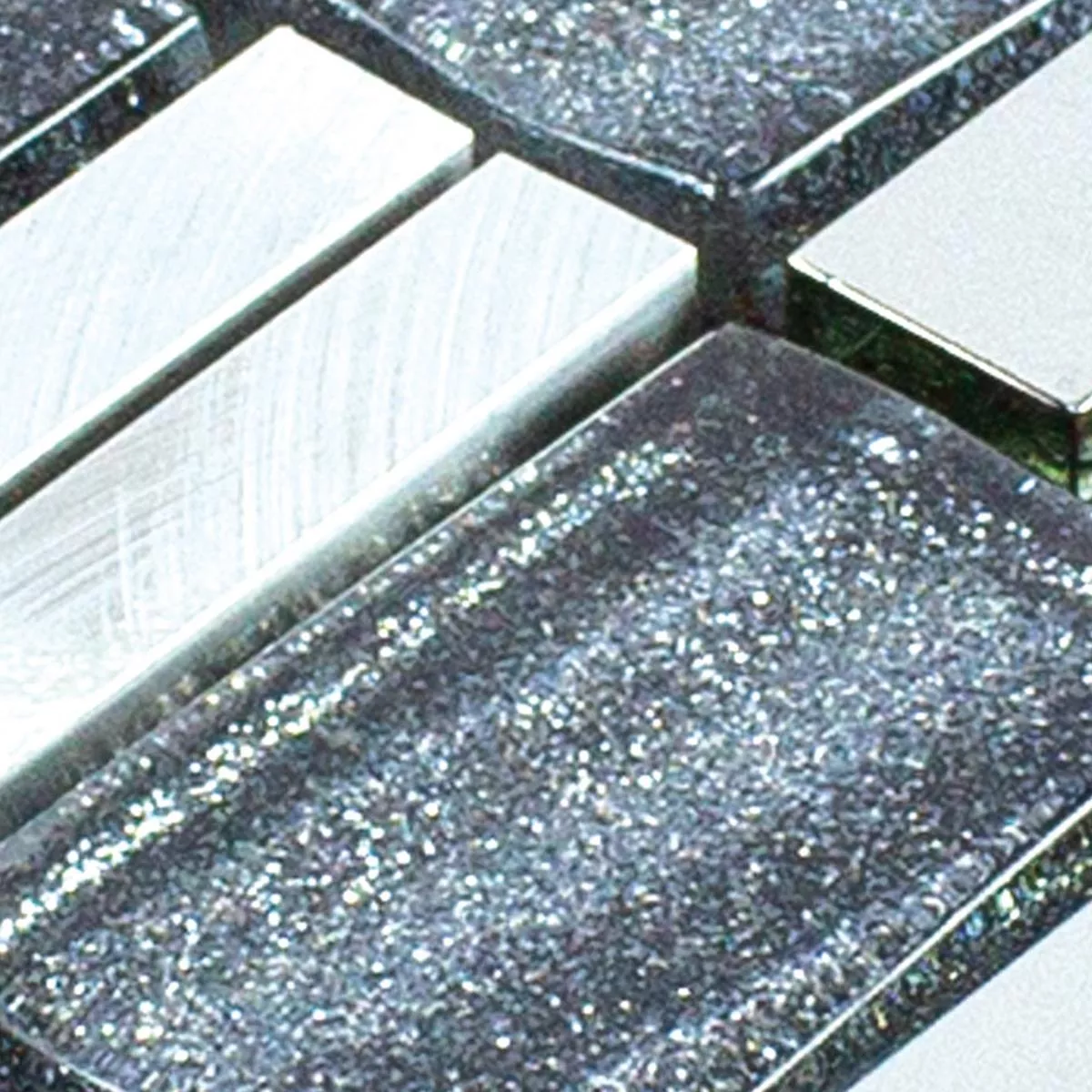 Sample Glass Aluminium Mosaic LaCrosse Black Grey Silver