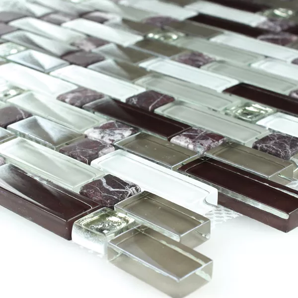 Mosaic Tiles Glass Marble Purple Brown 3 Mix Format Mosaic Tiles Glass Marble Purple Brown 3 Mix Format