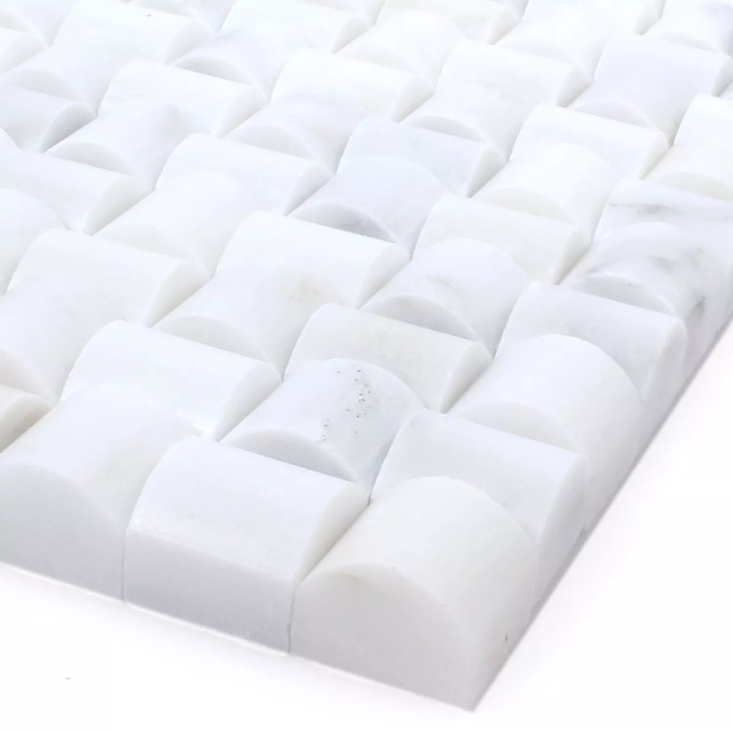 Mosaic Tiles Natural Stone Everest 3D White