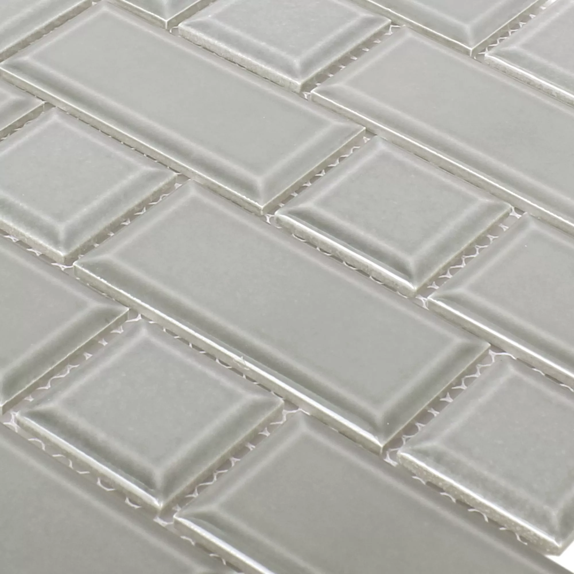 Ceramic Mosaic Tiles Bengal Metro Facet Light Grey