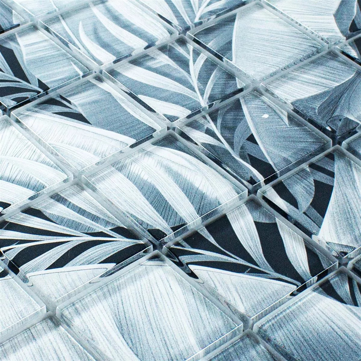 Glass Mosaic Tiles Pittsburg Flower Optics Grey