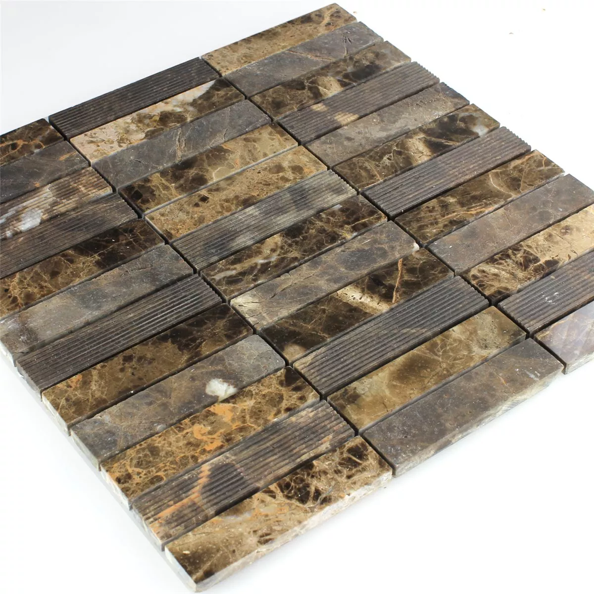 Sample Mosaic Tiles Marble Brick Milled Polished Brown