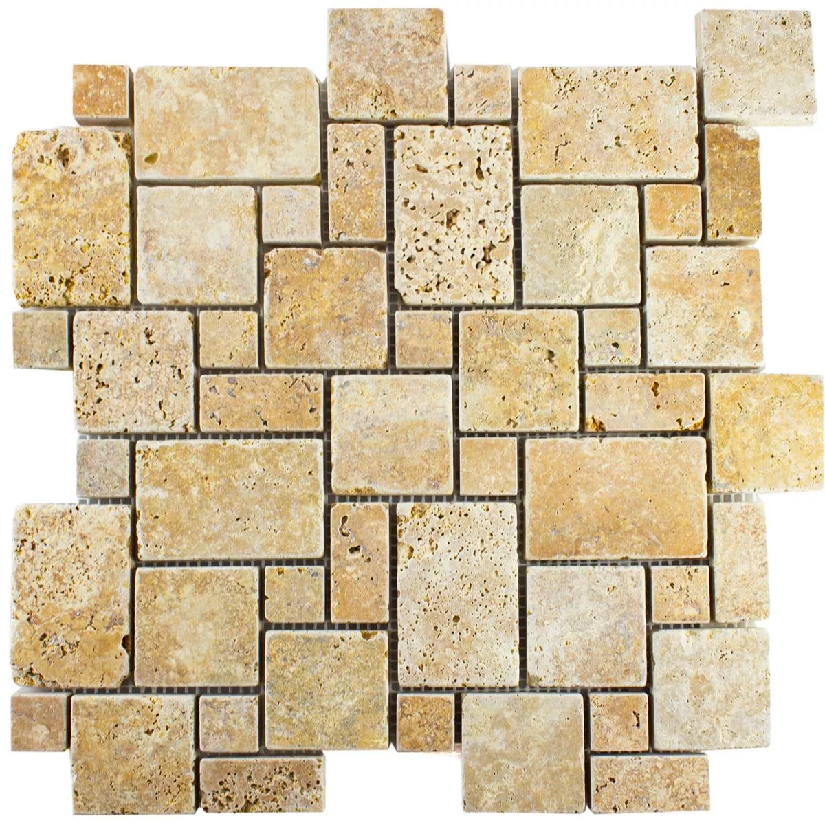 Natural Stone Travertine Mosaic Tiles LaGrange Gold