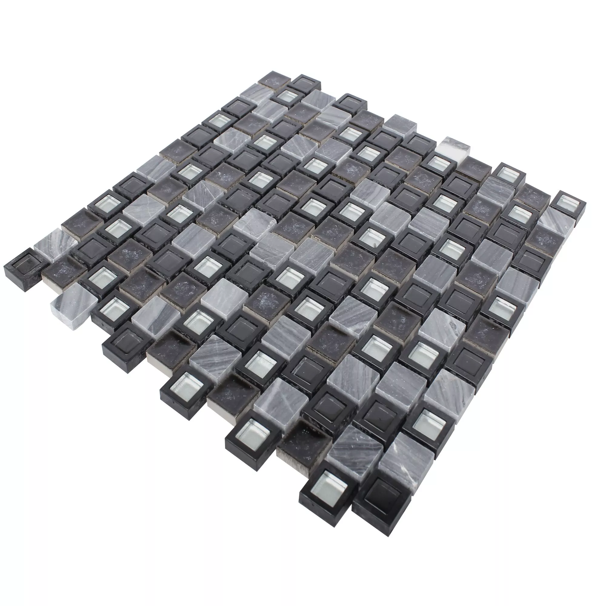 Mosaic Tiles Mosel Black Grey