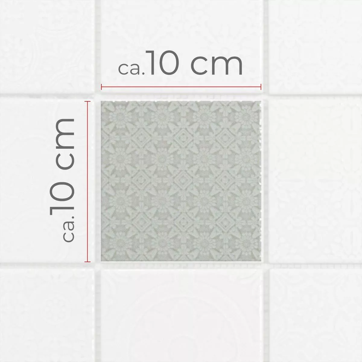 Sample Ceramic Mosaic Tiles Rivabella Relief Grey